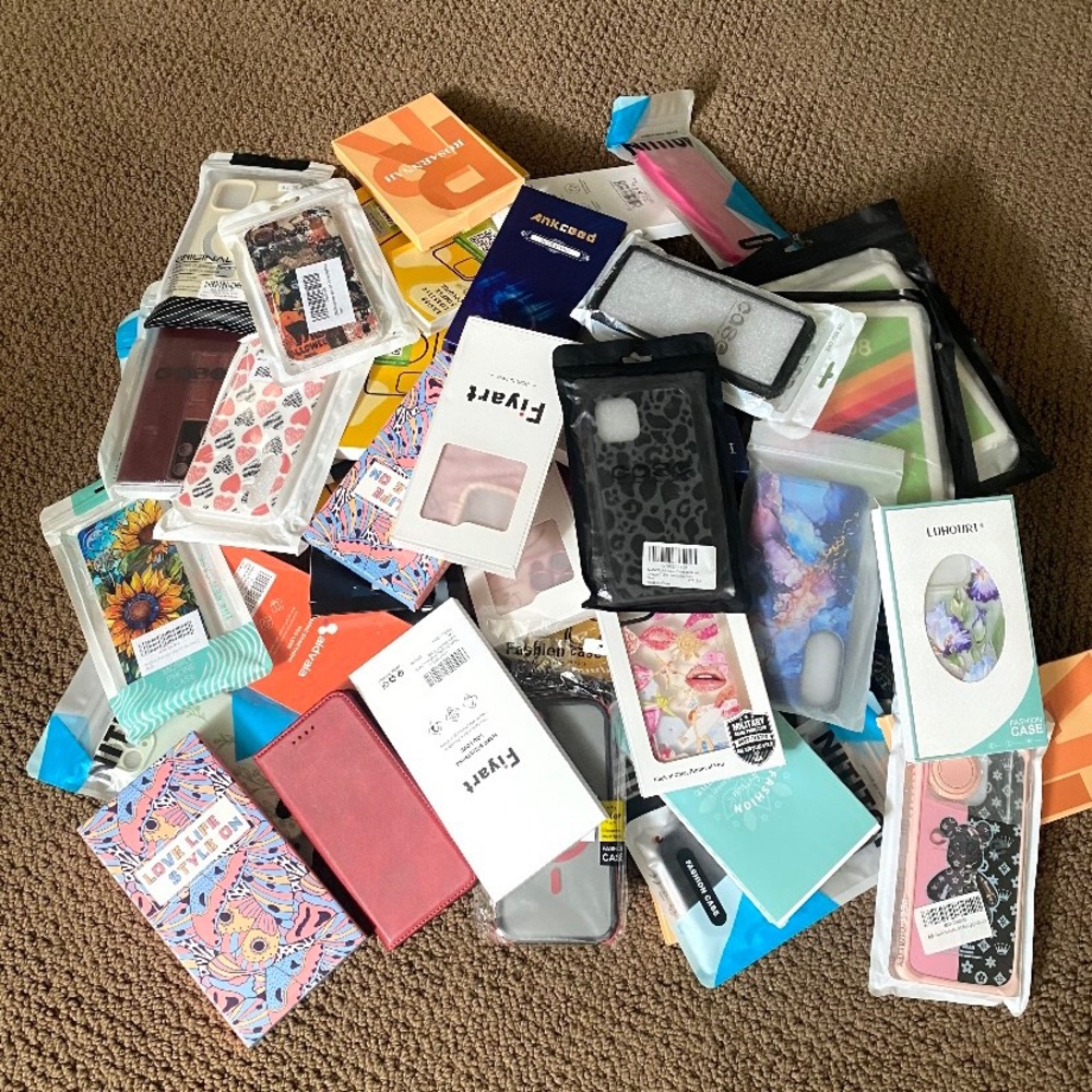 NEW 60 Assorted Phone / Tabket Cases, Glass Screens Wholesale Bulk - MSRP $600+